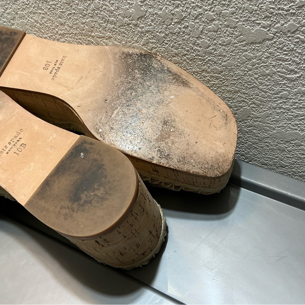 kate spade new york Cosette Cork Espadrille Platform Wedge Sandals Size 10B - Picture 5 of 9